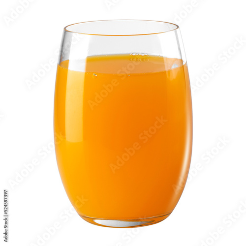 Fresh orange juice isolated on alpha layer background.