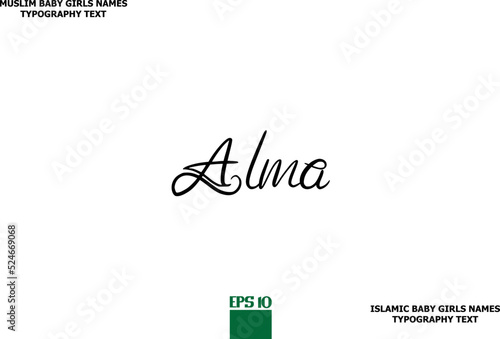 Arabian Girl Name Text Typeface Alma 
