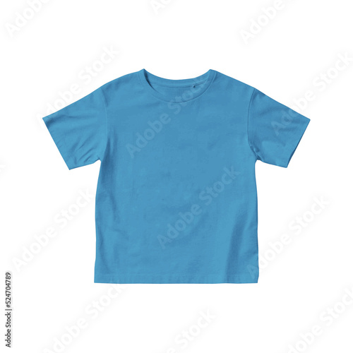 Deep blue color kids t-shirt short sleeves crew neck transparent background