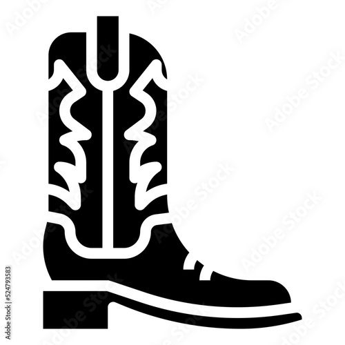 cowboy boots glyph icon