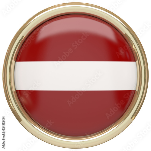 Badge with the Latvian flag isolated on transparent background