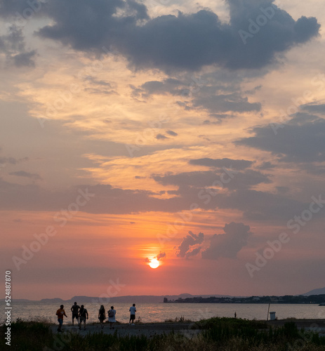 Sunset over the sea, Torre Annunziata, Campania, Italy