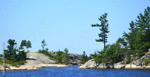 Scenic Islands and Pine trees in Georgian Bay Ontario Canada