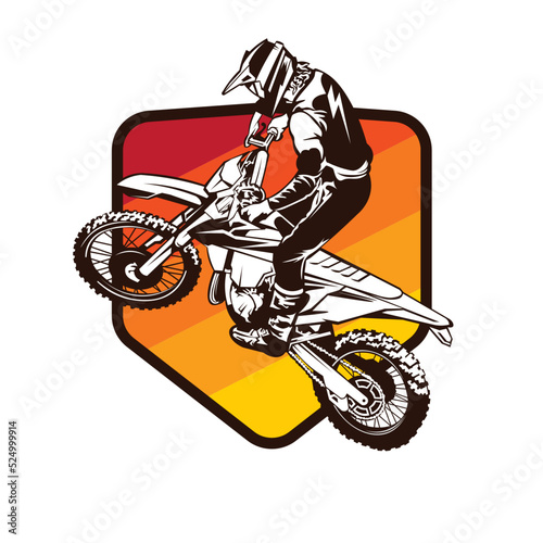 Motocross extreme sport vector illustration, perfect for tshirt design and event logo