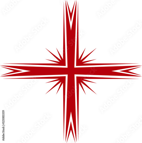 Red cross, religion symbol isolated