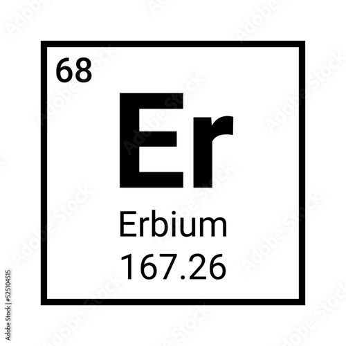 Erbium vector chemistry element symbol icon. Atom erbium illustration education periodic table sign.