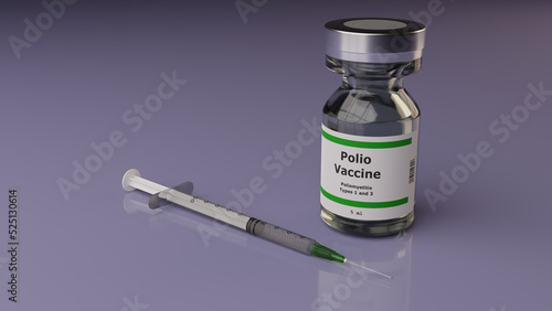 Polio vaccine vial and syringe