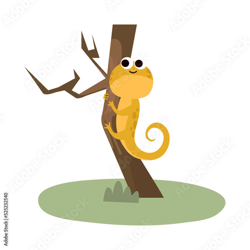 Cute animal vector illustration. An illustration of a newt or salamander cartoon character.