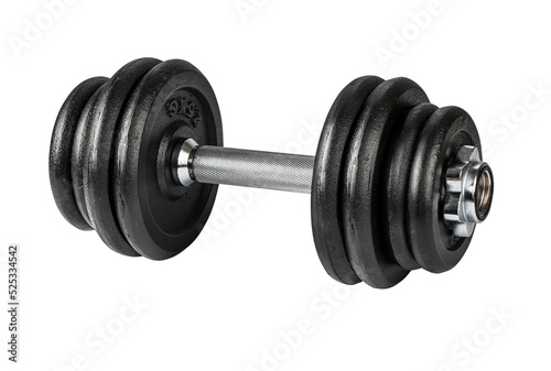 dumbbells over white background.