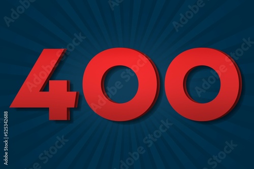 400 four hundred Number count template poster design. letter event