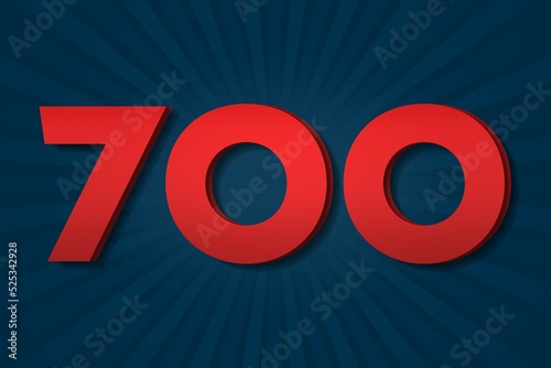 700 seven hundred Number count template poster design. award anniversary
