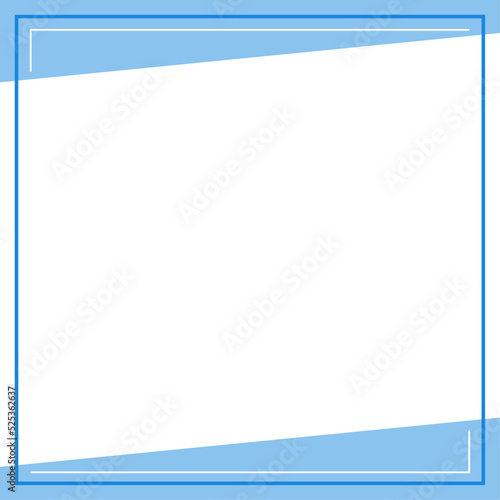 Blue and white background color with stripe line shape. Suitable for social media post and web internet ads. Template layout. Frame, boarder for text, picture, advertisement. Empty space. 