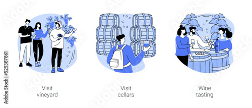 Wine tour isolated cartoon vector illustrations se