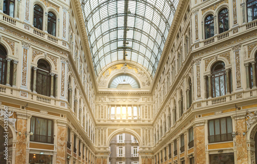 Galleria Umberto I shopping gallery in Naples, Italy.