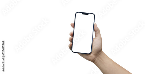 cell phone in hand on a transparent background PNG - easy modification