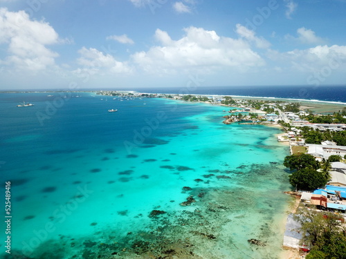 Majuro atoll and Majuro town in Marshall islands