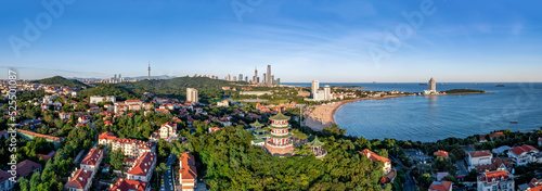 Aerial photography of the architectural landscape of the old city of Qingdao