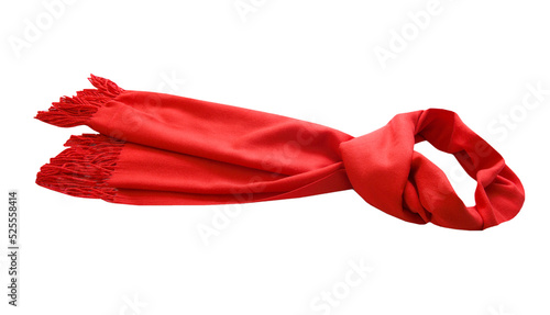 Red scarf isolated,Christmas decor element.Winter decor.