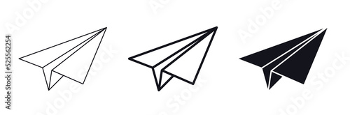Paper plane vector illustration icon set