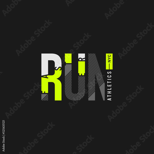 Run Faster typography, t-shirt graphics, vectors 