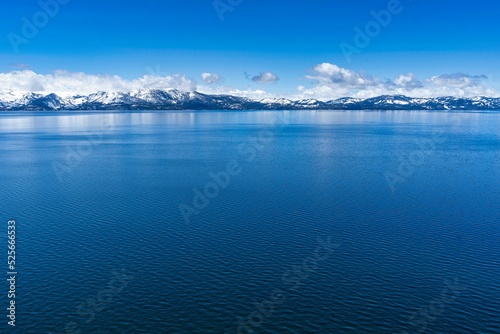 Beautiful shot of Lake Tahoe with a background of mountains