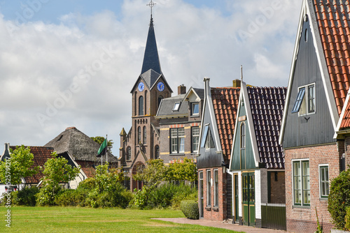 Oudeschild, Netherlands. August 2022. The fishermen's cottages of Oudeschild, a village on the island of Texel.