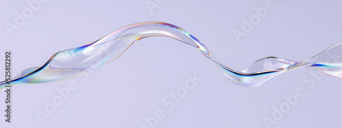 Abstract colorful gradient wave 3d rendering, chromatic dispersion and thin film spectral effect