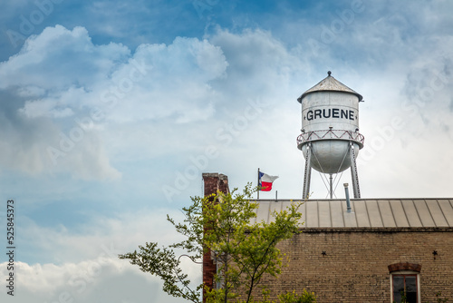 Low Angle View Of Water Tower Against Sky In Gruene, Texas