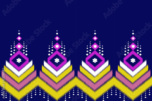Geometric ethnic oriental seamless pattern traditional Design for background,carpet,wallpaper.clothing,wrapping,Batik fabric,Vector illustration.embroidery style - Sadu, sadou, sadow 