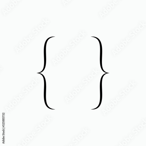  Brace Icon. Bracket, Curly, Parentheses, Punctuation Symbol - Vector.