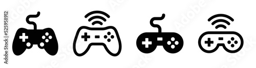 Gamepad icon collection. Video game controller symbol isolated on white background.