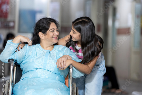 Grandchild visit grandmother in hospital 