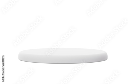 White podium on transparent background. Elegant podium for product, cosmetic presentation. Simple mock up. Pedestal or platform for beauty products. PNG file. 3D rendering.