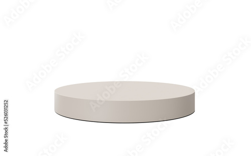 Beige podium on transparent background. Elegant podium for product, cosmetic presentation. Simple mock up. Pedestal or platform for beauty products. PNG file. 3D rendering.