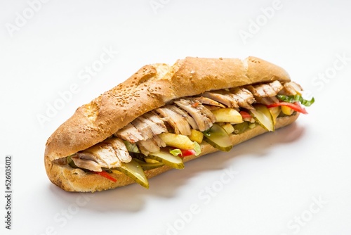 Closeup shot of a chicken doner sandwich