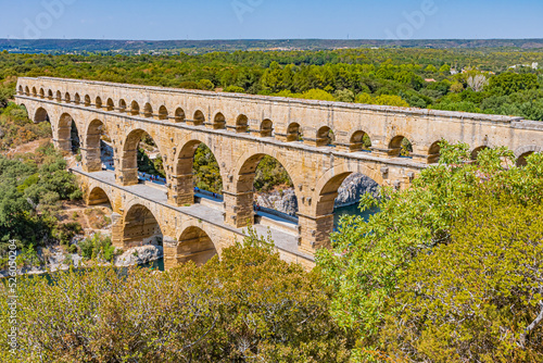 Aquädukt Pont du Gard zwischen Nimes und Avignon in Frankreich