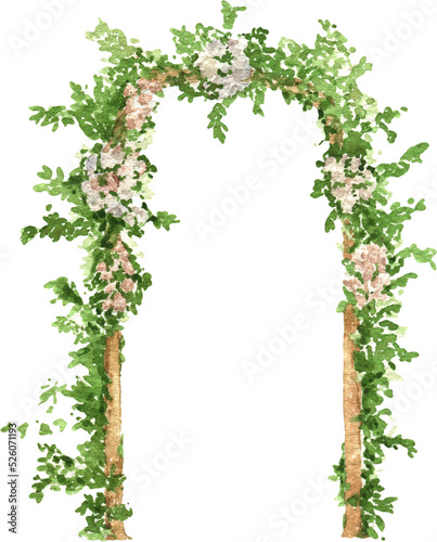 Watercolor wedding arch landscape, wedding venue design, rustic wedding, invitation background, arches, garden, greenery, flowers, marriage, engagement, outdoor