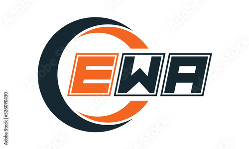 EWA three-letter circle logo design. custom font logo vector template | abstract logo | word mark logo | letter mark logo | business logo | minimalist logo | font logo |