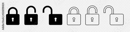 Lock icon set simple design