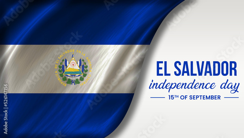 El Salvador Independence Day celebration with waving flag Patriotic background
