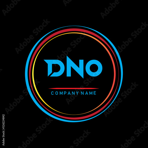 DNO letter logo. DNO design monogram. DNO creative design in circle on black background. three letter logo design for company logo, t-shirt logo