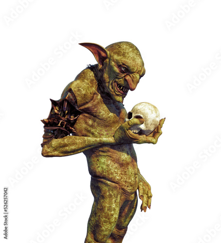 Goblin and skull fantasy creature