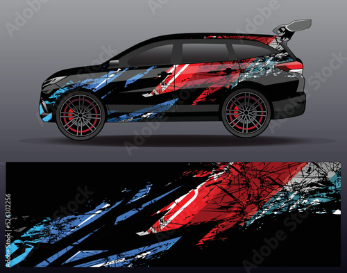 Car wrap decal design vector for advertising or custom livery