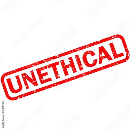 unethical sign. unethical grunge rubber stamp on white background. unethical stamp. flat style.