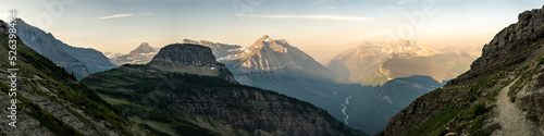 Morning Light Begins To Break Into The Valley Below The Highline Trail