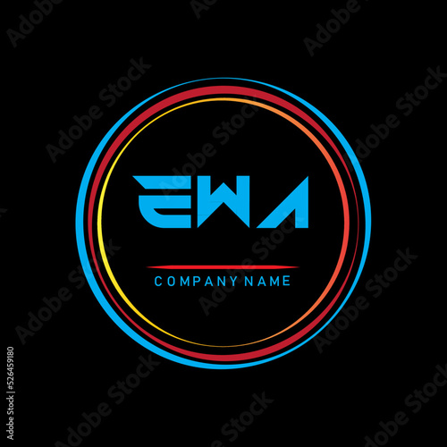 EWA letter. EWA simple logo for company. EWA letter monogram logo design vector . EWA letter logo design with circle shape. simple letter logo design