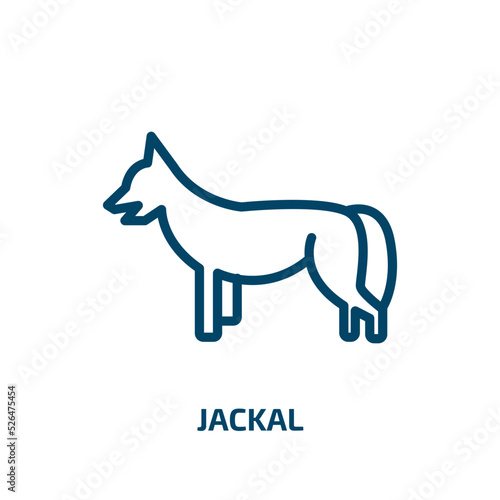jackal icon from shapes collection. Thin linear jackal, animal, head outline icon isolated on white background. Line vector jackal sign, symbol for web and mobile
