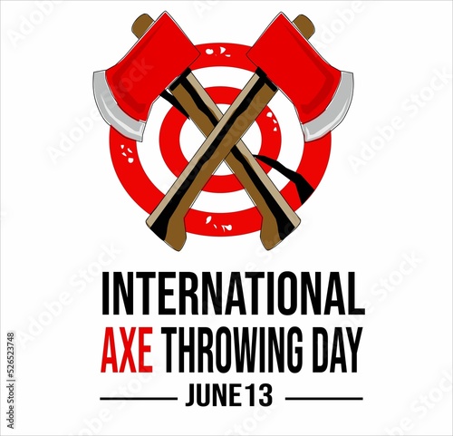 International Axe Throwing Day on June 13 against white background