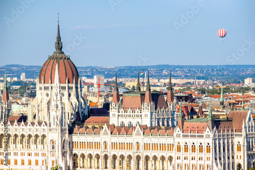 The Parliament in Budapest photographed on a sunny day