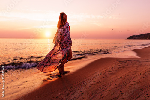Strand Frau Mädchen Sonnenuntergang 
